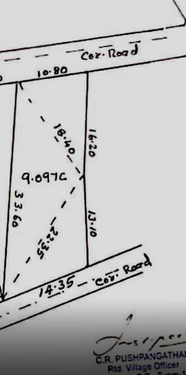 3960 Sq.ft, 9 Cent Residential Land Available for Sale PTP Nagar, Thiruvananthapuram